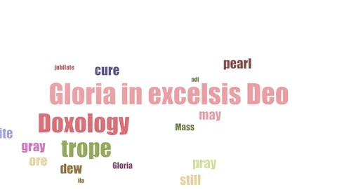 Gloria In Excelsis Deo Tag Cloud Animated On White Background Stock Footage 103654505