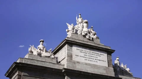 Glorieta de la Puerta de Toledo, Puerta de Toledo Gate to Toledo monument Madrid Stock Footage 222203514