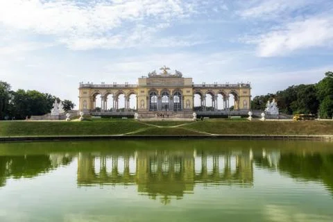 Gloriette pond reflections Stock Photos