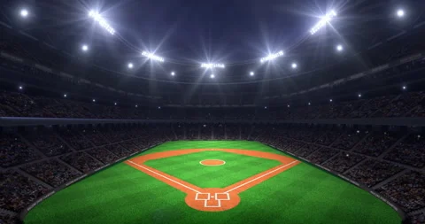 Glorious baseball grass pitch ready for epic match Video stock 303990283