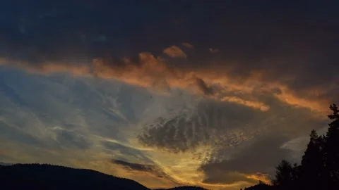 Glorious clouds in the sky during sunset Stock Footage 132241981