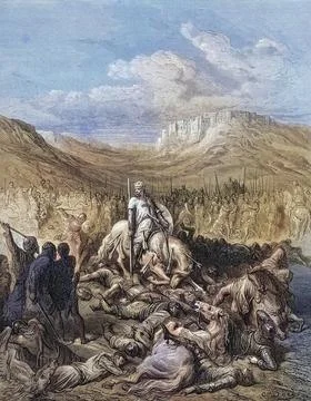 Glorious Death of Jacques de Maille, Marshal of the Temple during the Second Ilustración de archivo