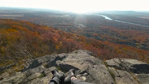Glorious Fall Colors from Pain de Sucre, Mont-St-Hilaire Stock Footage 224777367