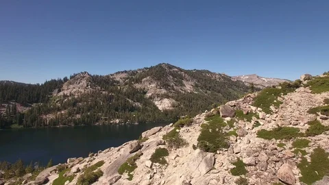 Glorious Mountain Ridge Top and Lake 1 Stock Footage 113725458