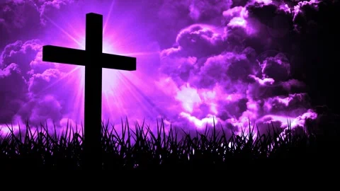 Glorious Risen Cross on the Fields Stock Footage 317840779