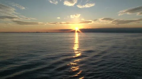 Glorious sunset over the calm waters of Venice Stock Footage 11192028