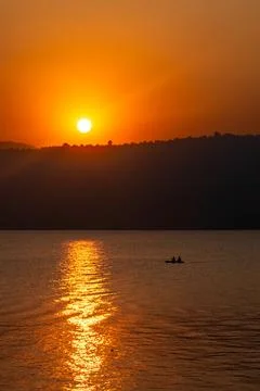A glorious view of Sunset at river side Foto stock