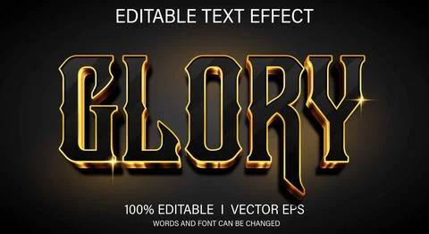 Glory 3d vector text effect with modern style design Stock Illustration