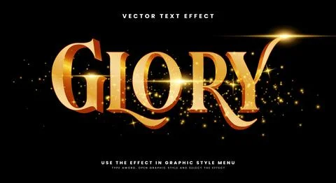 Glory editable text effect Template Stock Illustration