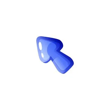 Gloss shiny blue arrow, flat vector illustration, isolated game item. Stock Illustration