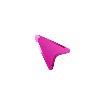 Gloss shiny pink arrow, flat vector illustration, isolated game item. Stock Illustration