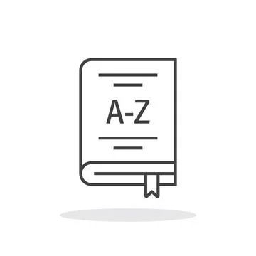 Glossary book icon in flat style. Guidebook encyclopedia vector illustratio.. Stock Illustration