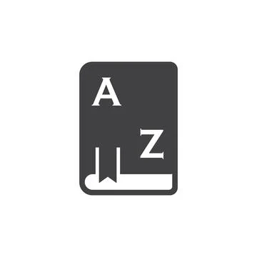 Glossary book icon in flat style. Guidebook encyclopedia vector illustratio.. Stock Illustration