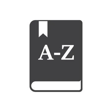 Glossary book icon in flat style. Guidebook encyclopedia vector illustratio.. Stock Illustration