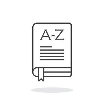 Glossary book icon in flat style. Guidebook encyclopedia vector illustratio.. Stock Illustration