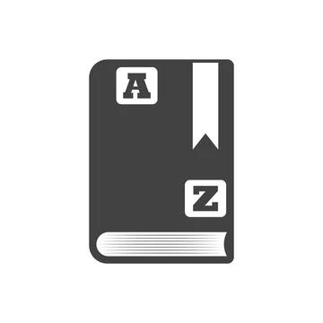 Glossary book icon in flat style. Guidebook encyclopedia vector illustratio.. Stock Illustration