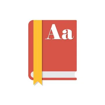 Glossary book icon in flat style. Guidebook encyclopedia vector illustratio.. Stock Illustration
