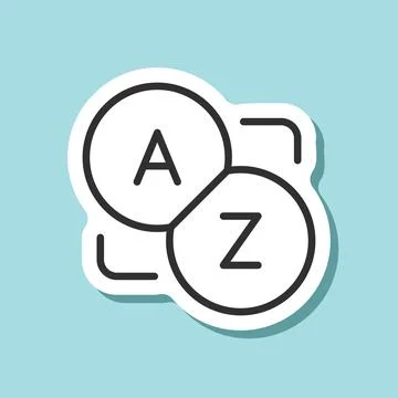 Glossary book sticker icon in flat style. Guidebook encyclopedia vector ill.. Stock Illustration