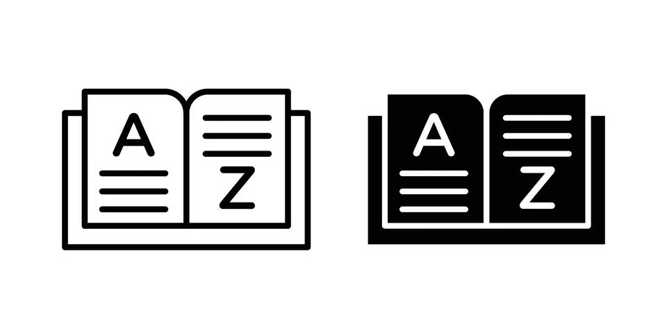 Glossary icon design. Simple Vector illustrations.. Stock Illustration
