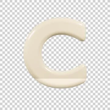 Glossy 3D Bubble Letter C Isolated Cutout Stock Illustration