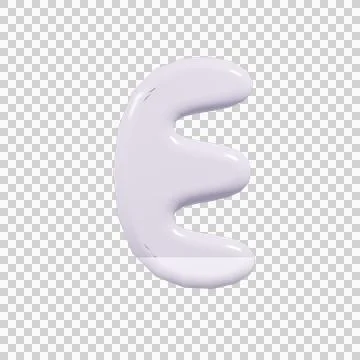 Glossy 3D Bubble Letter E Isolated Cutout Stock Illustration