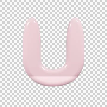 Glossy 3D Bubble Letter U Isolated Cutout Stock Illustration