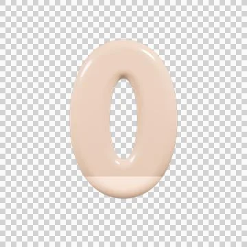 Glossy 3D Bubble Number 0 Isolated Cutout Stock Illustration