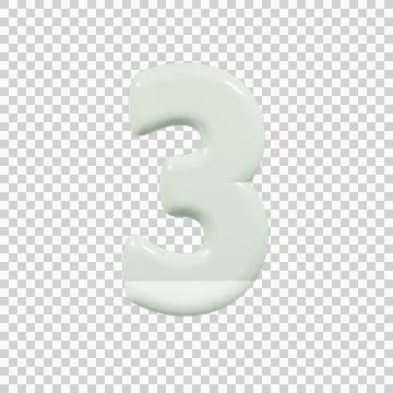 Glossy 3D Bubble Number 3 Isolated Cutout Stock Illustration