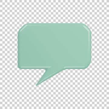 Glossy 3D Green Chat Bubble Isolated Cutout Stock Illustration