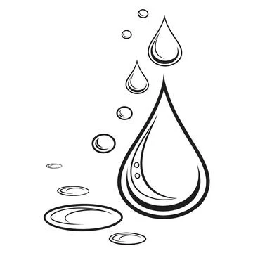 Glossy 3D Liquid Drops Abstract Minimalist Scene Stock Illustration