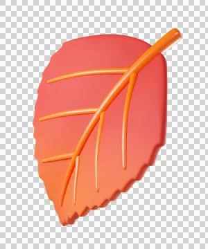 Glossy 3D orange autumn leaf icon 库存插图