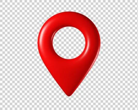 Glossy 3d Red Map Pin Stock Illustration