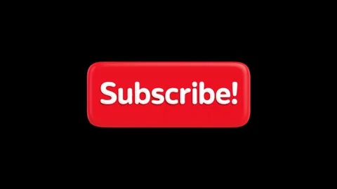Glossy 3D red Subscribe! button with bounce effect on black background Stock Footage 317251403