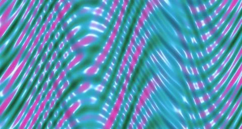 Glossy 3D rendered neon wave surface with vibrant colors and dark Stock Illustration