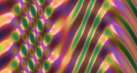 Glossy 3D rendered wave surface with rainbow tones Stock Illustration
