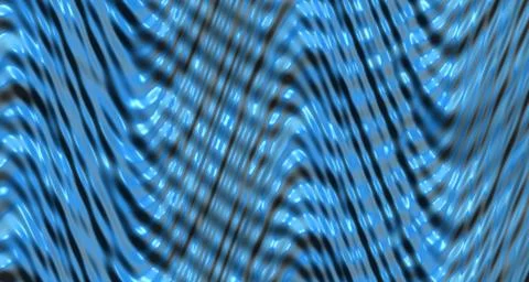 Glossy 3D rendered wave surface with neon blue tones 스톡 일러스트