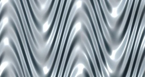Glossy 3D rendered wave surface with silver chrome finish Stock Illustration