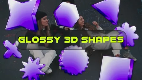 Glossy 3D Shapes Modèle After Effects