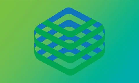 Glossy 3D square with blank button design and technology elements Stock Illustration