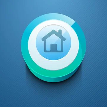 Glossy 3D web 2.0 home or homepage symbol icon set. EPS 10. Illustrazione stock