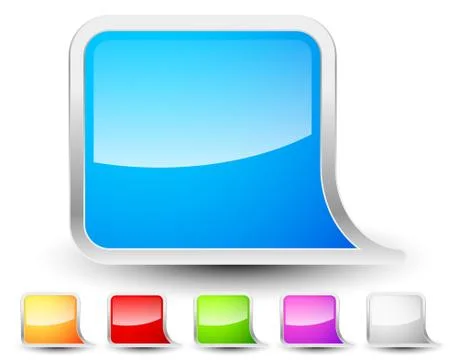 Glossy abstract speech, talk bubble elements with empty space. Vector. Stock Illustration