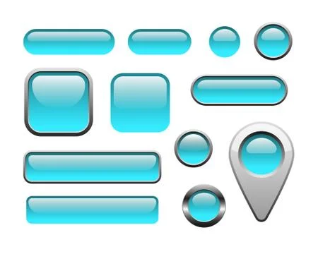Glossy and metallic web buttons for internet Stock Illustration