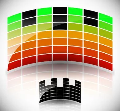 Glossy, Arching Equalizer, EQ. Black, Symbol Version Included Stock Illustration