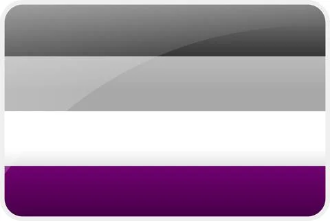 Glossy Asexual Pride Flag Icon - LGBTQ+ Ace Identity Symbol Vector Graphic .. Stock Illustration