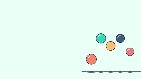 Glossy balls bouncing with squash and stretch on the right 動画素材 348295954