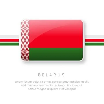 Glossy Belarus Flag Button Icon - 3D Vector Illustration of Belarusian Nati.. 스톡 일러스트