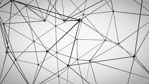 Glossy black 3d plexus style structure slowly modifying its shape Stock Footage 81020989