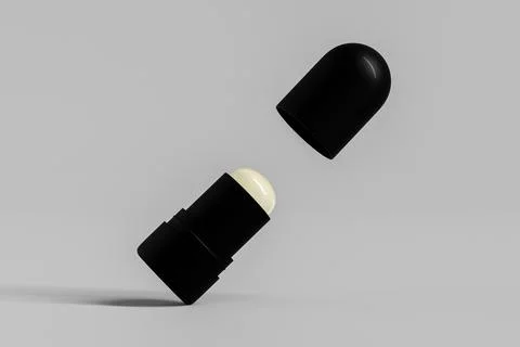 Glossy black foundation Stick packaging mockup Stock Illustration