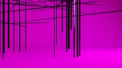 Glossy black geometric object particle transformation Stock Footage