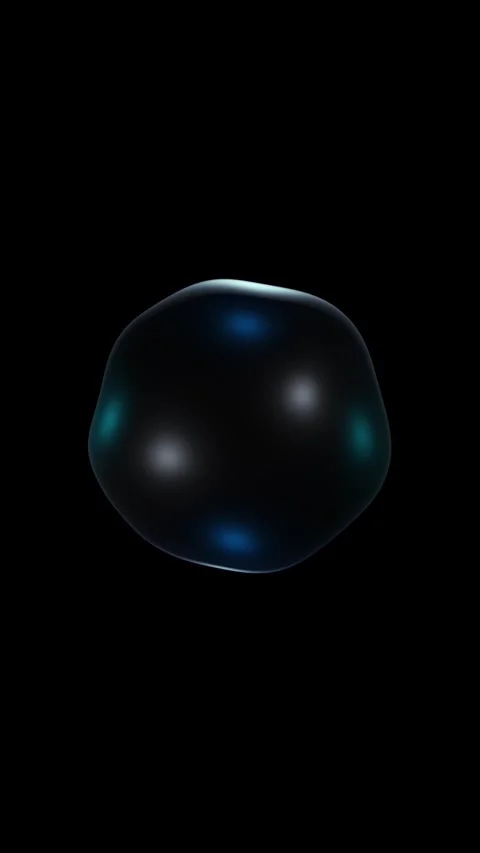 Glossy Black Liquid Blob Morphing Animation on Black Stock Footage 342628812